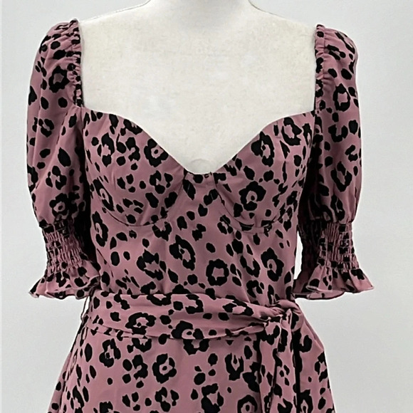 Majorelle Cameron Bustier Mini Dress in Pink Animal Print - Size Large - Picture 3 of 7